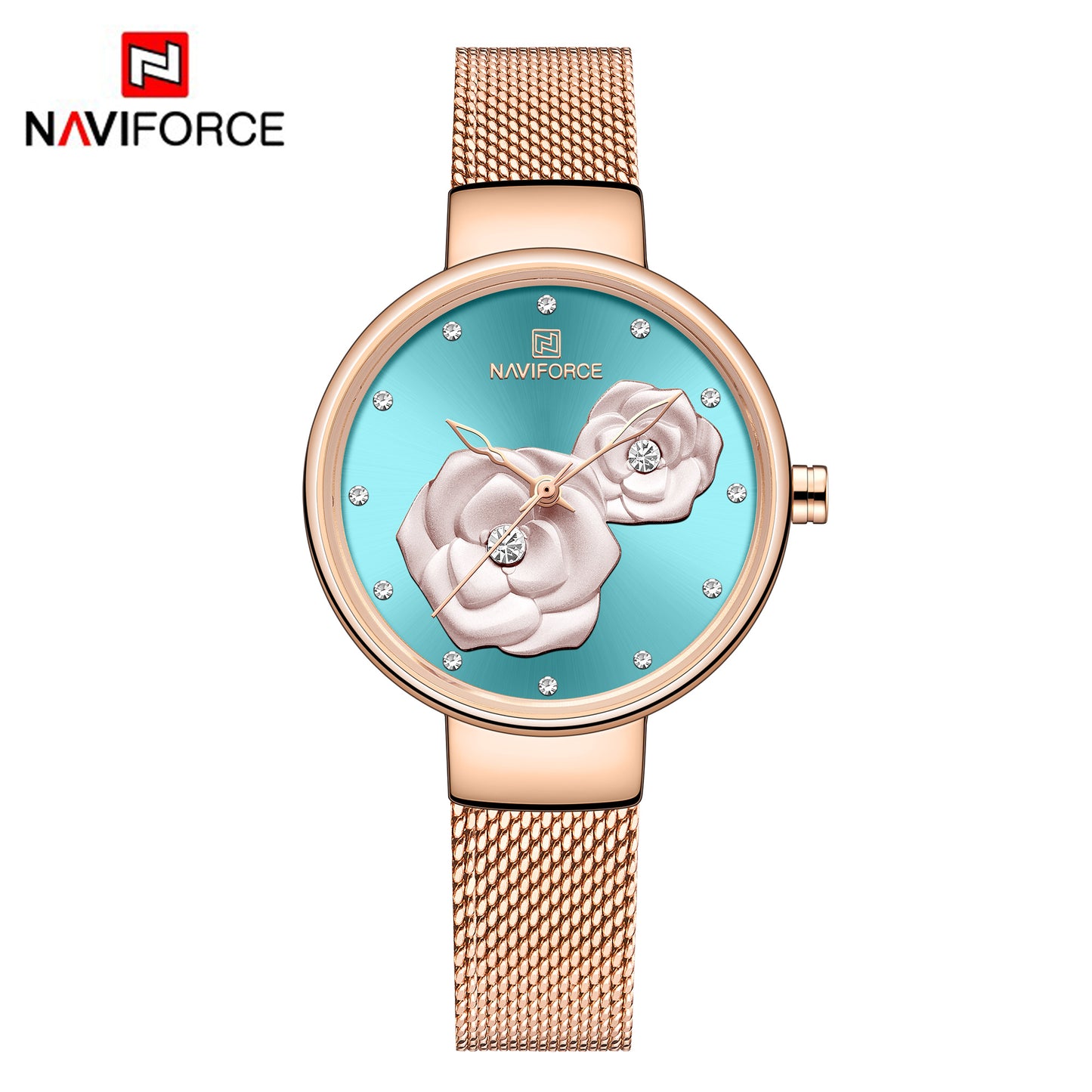 Naviforce 5013 Venice Floral Women Watch - Gold