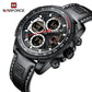 Naviforce 9197 Electron Men Leather Watch - Black