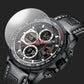 Naviforce 9197 Electron Men Leather Watch - Black