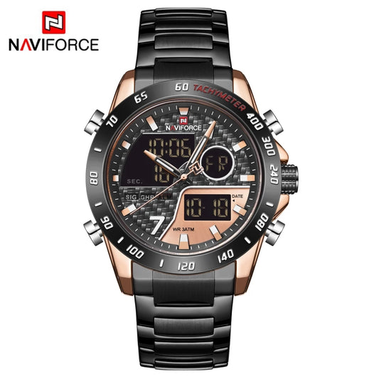 Naviforce 9171 Chromium Men Watch - Black Gold