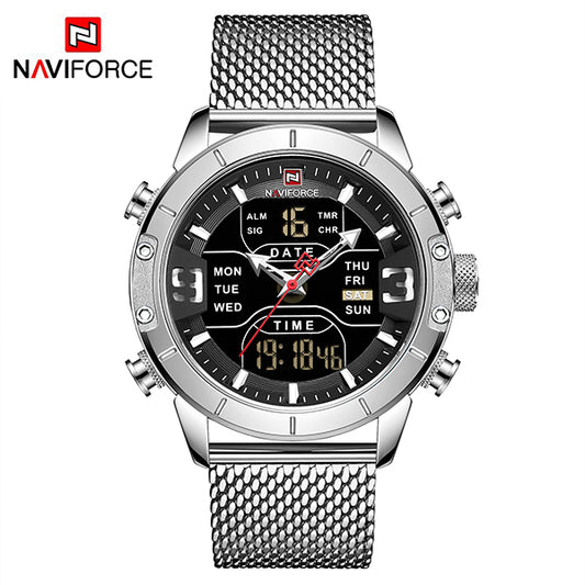Naviforce 9153 Cyborg Men Watch - Silver