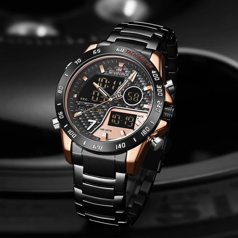 Naviforce 9171 Chromium Men Watch - Black Gold