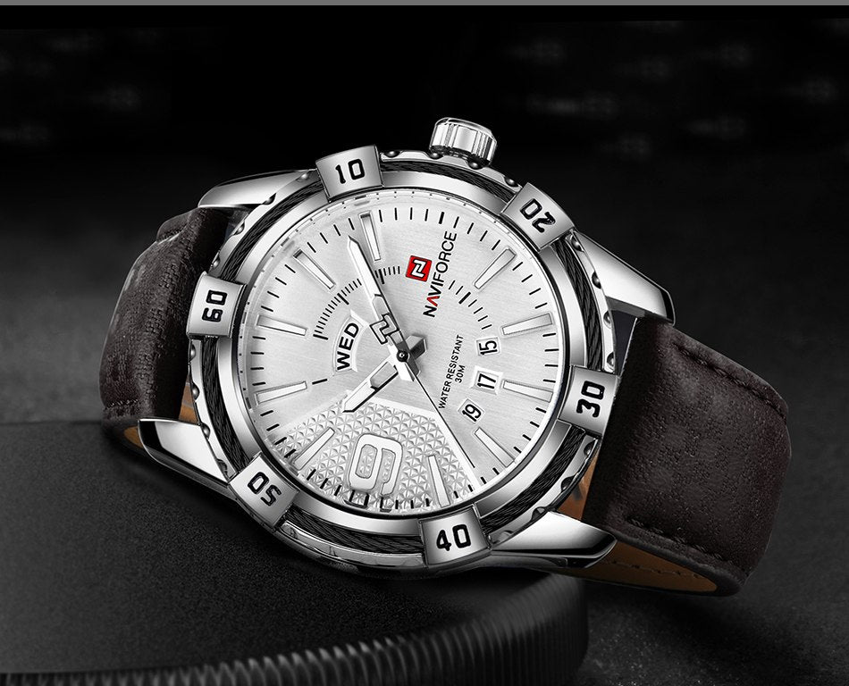 Naviforce 9117 Fozi Men Leather Watch - Brown