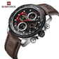 Naviforce 9197 Electron Men Leather Watch - Coffee Brown