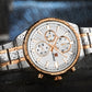 Naviforce 9089s Tourbillion Business Men Watch - Silver RoseGold