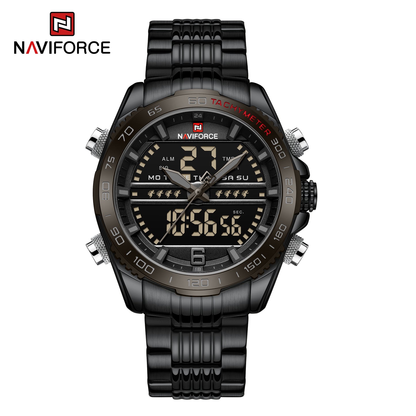 Naviforce 9195 Pluto Classic Watch - Black