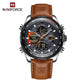 Naviforce 9197 Electron Men Leather Watch - Brown