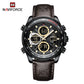 Naviforce 9197 Electron Men Leather Watch - Dark Brown