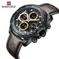 Naviforce 9197 Electron Men Leather Watch - Dark Brown