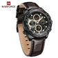 Naviforce 9197 Electron Men Leather Watch - Dark Brown