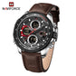 Naviforce 9197 Electron Men Leather Watch - Coffee Brown