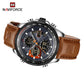 Naviforce 9197 Electron Men Leather Watch - Brown