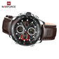Naviforce 9197 Electron Men Leather Watch - Coffee Brown