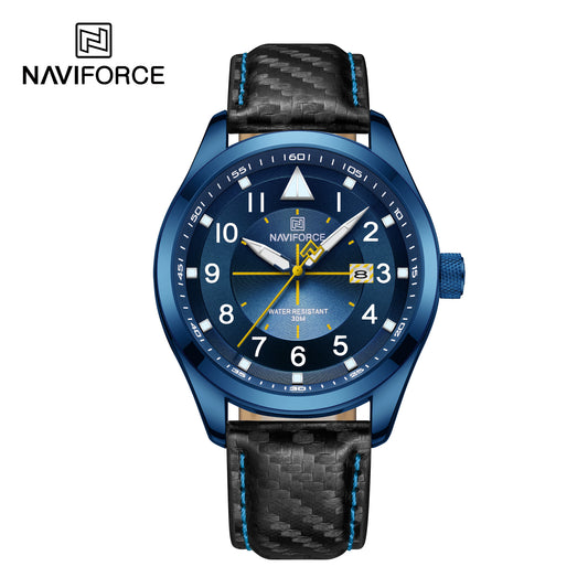 Naviforce 8022 Randy Men Leather Watch - Blue