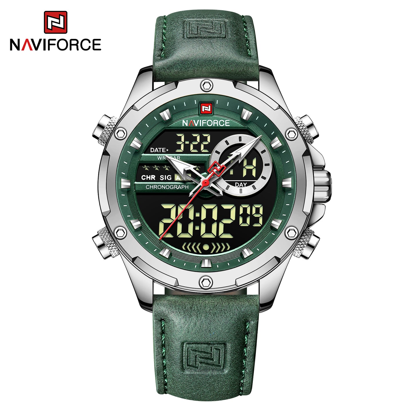 Naviforce 9208 Krivo Men Watch - Silver Green