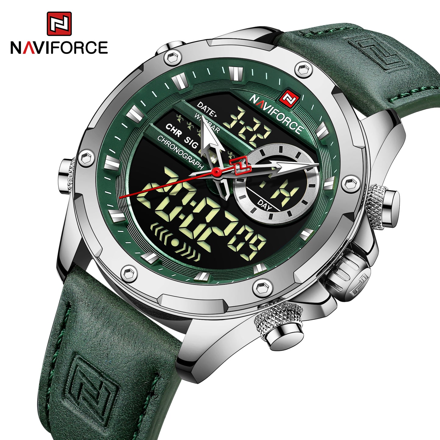Naviforce 9208 Krivo Men Watch - Silver Green