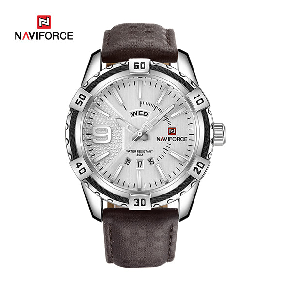 Naviforce 9117 Fozi Men Leather Watch - Brown