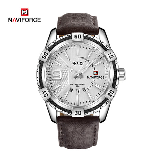 Naviforce 9117 Fozi Men Leather Watch - Brown